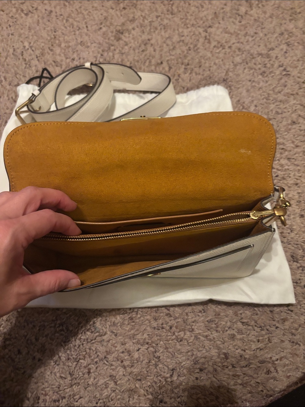 Coach Tabby 26 Cream Pebbled Leather Shoulder Bag with Gold Hardware - Picture 3 of 5